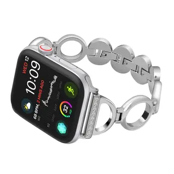 

40mm 44mm 42mm 38mm adult Bracelet Rhinestone for Apple Watch 4/3/2/1gold Strap for Iwatch Deluxe Cutout watch strap smart strap