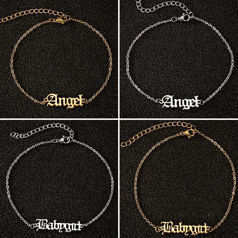 Boho Charm Initial A-Z Ankle Bracelet on Leg Chain Bijoux Babygirl Angel Letter Anklets for Women Ankle Beach Foot Jewelry Boho Charm Initial A-Z Ankle Bracelet on Leg Chain Bijoux Babygirl Angel Letter Anklets for Women Ankle Beach Foot Jewelry