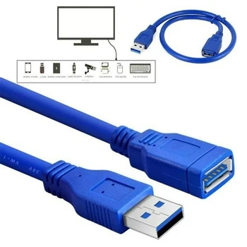 

USB Extension Cable 0.3/0.5/1/1.5/3M USB 3.0 Male to Female durable Extension Data Sync Cord Cable 5Gbps Data Line Blue