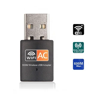 

USB WiFi Adapter 2.4GHz 5GHz 600Mbps WiFi Antenna Dongle 802.11b/n/g/ac USB Ethernet Wireless Computer Network Card Receiver