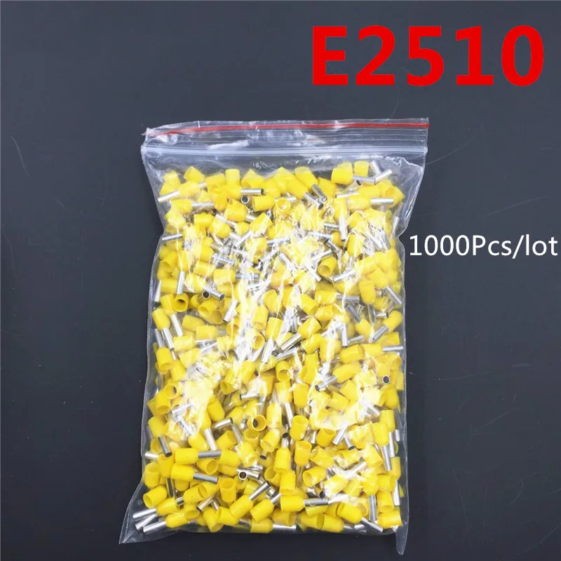 1000 шт. E2510 изоляционные трубки терминал 2.5MM2 14AWG кабель провода разъем