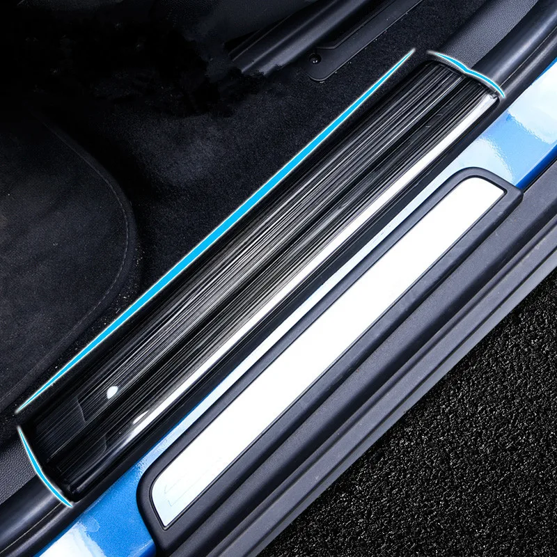 4pcs Car Door Sill Scuff Plate Pedal Footboard Stickers for