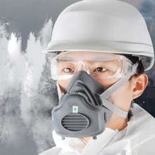 Powecom 3700 máscara de poeira respirador de partículas meia máscara facial com filtro de algodão soquete protetora rosto máscara de boca anti-poeira haze
