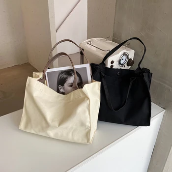 

Canvas Large Capacity Shoulder Bag Fashion Women Messenger Handbag Female Totes Popular Simple Female Daily Bag