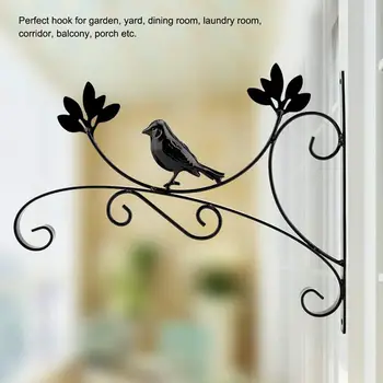 

Wall Hanging Metal Flower Basket Hanger Plant Iron Hook Garden Balcony Decor