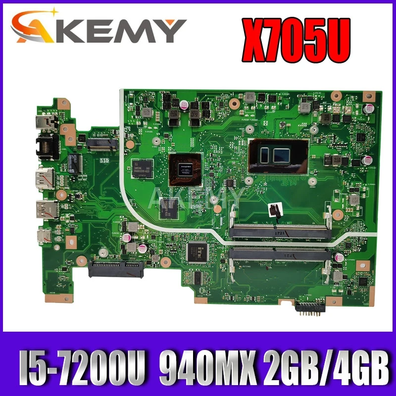 Akemy Geforce 940MX 2GB/4GB For Asus Vivobook 17 X705U X705UQ X705UV X705 Laptop motherboard test good I5-7200U