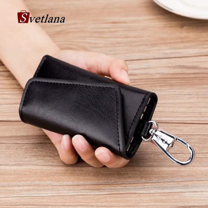 

Genuine Leather Housekeeper Men Keychain Cover Women Key Wallets Purse Shape Keychain Hot Pink Purse Keychains