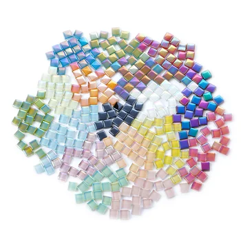 

200pcs/bag Multi Colors Square Glass Mosaic Tiles For DIY Crafts Supplier Laser Crystall Mosaic Tile Creative Art Material