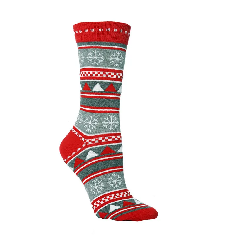 Женские носки, осенне-зимние, женские, новогодние, рождественские, с изображением снежного лося, подарок, милые, Мультяшные, толстые носки, длинные, хлопковые носки - Цвет: 1