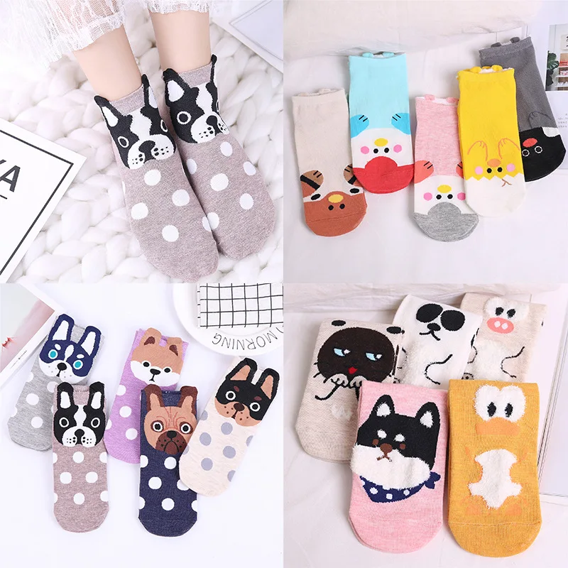 

Spring Summer New Product Cotton Lovely Cartoon Color Diversity College Style Socks Women Outside Casual