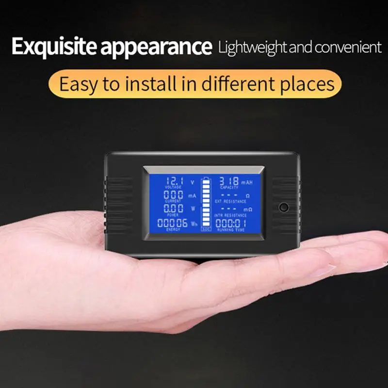 0-200V 300A Voltmeter Ammeter Digital Battery Tester Built-In Shunt Capacity Resistance Electricity Voltage Meter Monitor