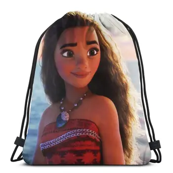 

New Hot Moana Vaiana Fashion Cartoon Student School High Quality Backpack Man Woman Girls Drawstring bag