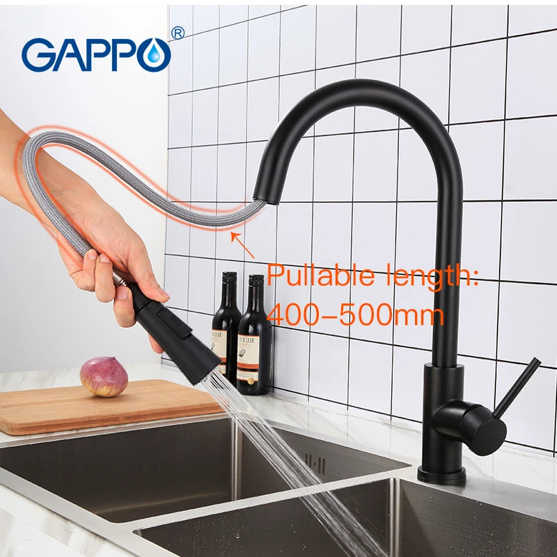 GAPPO Кухонные смесители из нержавеющей стали с сенсорным управлением, умный сенсорный кухонный смеситель, сенсорный кран для кухни, выдвижная раковина TapsY40112