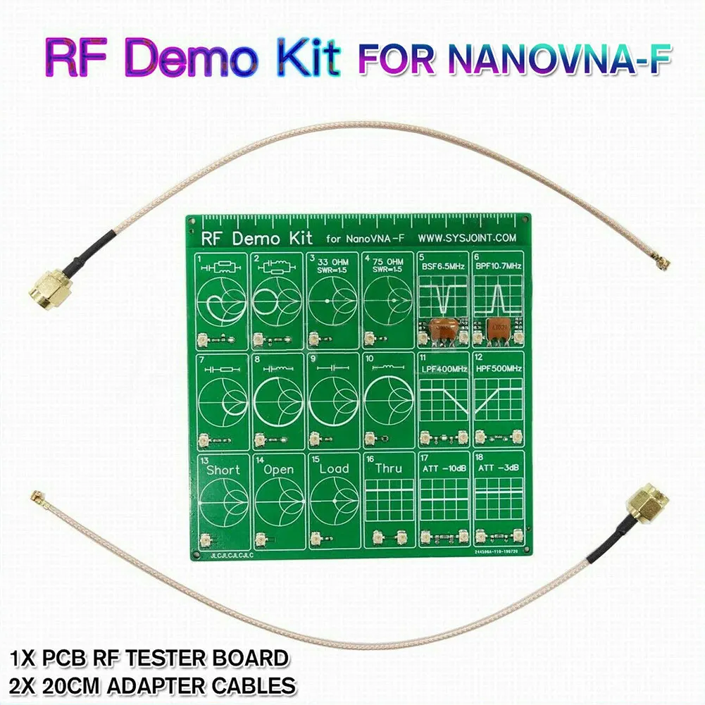 

RF Demo Kit Cable Filter Vector Network Attenuator Test Board Accessories Equipment Set Tool Anaylzer For NanoVNA
