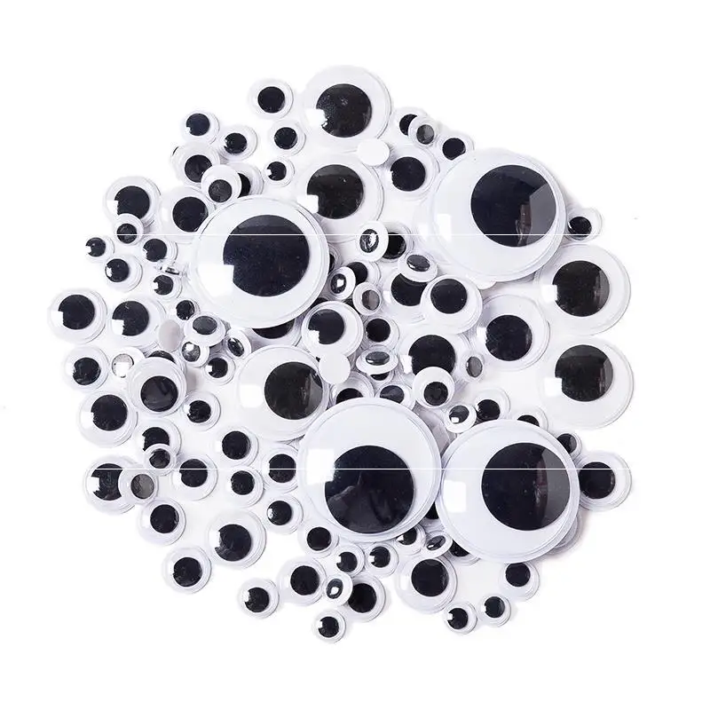 Colorful Self-Adhesive Wiggly Googly Doll Eyes Movable Simulation Cartoon Animal Eyeball DIY Kindergarten Children Craft Supplies