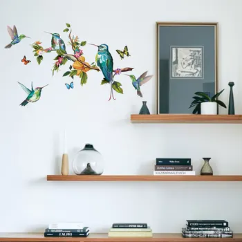 

Y1617B Two-Piece Color Butterfly Branch Bird Wall Living Room Television Background Wall Cool Decoration Wall Sticker