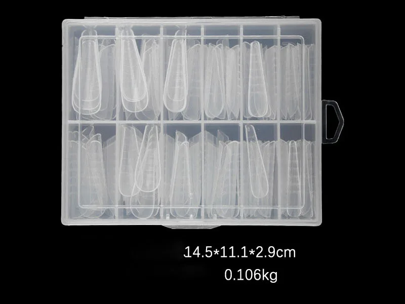 120Pcs Dual Forms Poly Nail Gel Quick Building Mold Tips Clear Finger Extension Nail Art UV Coffin & Nail Ballerina Tips Mold &*