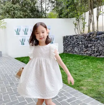

2020 new girls ruffles dress summer fashion cotton girls dresses 3-8 years HO983