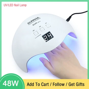 

LED UV Nail Lamp SUN X9 48W Lamp For Drying Nails30s/60s/99s Dual Light Nail Dryer Gel Polish Curing Light Auto Sensor Nail Tool