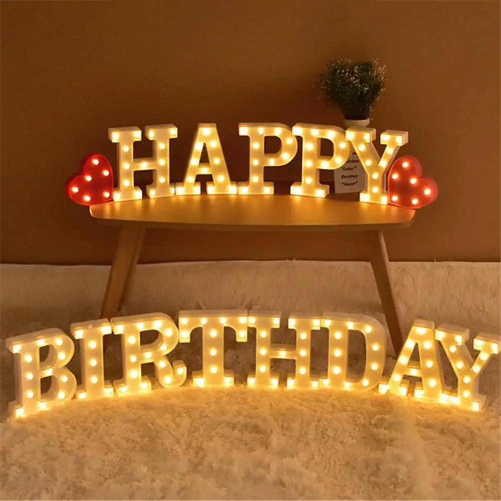English Letter Big Red Love Light For Modeling Lights Wedding Digital Lights Birthday Wedding Marriage Proposal White Light