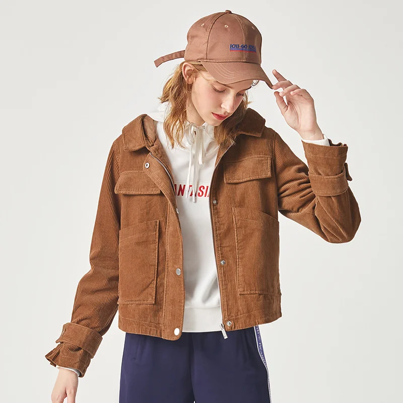 SEMIR куртка женская зимняя новая Вельветовая куртка с капюшоном Корейская версия ретро тренд ins короткое пальто для женщин - Цвет: red
