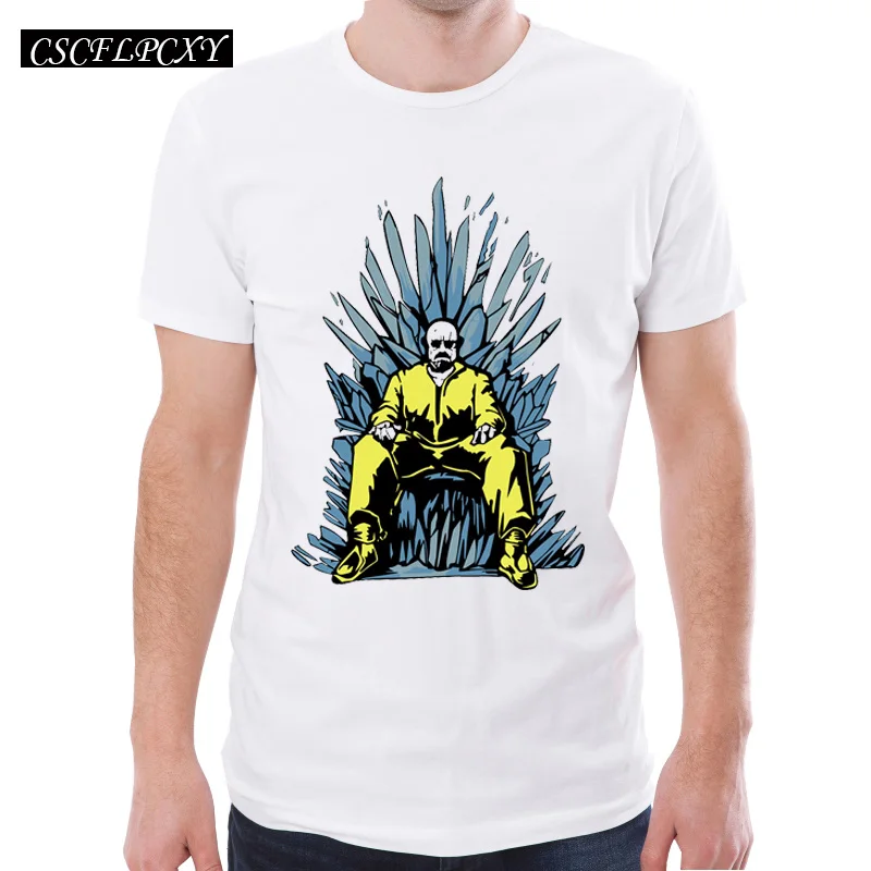 Breaking-Bad-Game-Of-Thrones-Men-T-shirt-Walter-is-Coming-Printed-Funny-Throne-of-Time - 