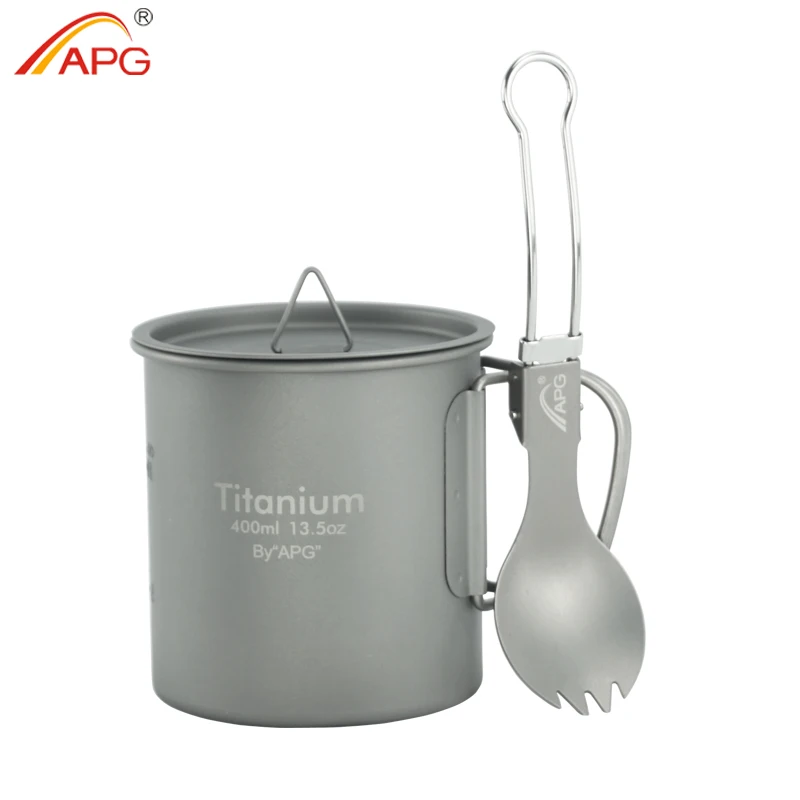 Титановая кружка APG для кемпинга и пикника воды складная ручка кофейник чашка чая