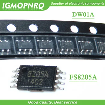 

100PCS DW01 FS8205A FS8205 lithium battery protection IC (50PCS* DW01 +50PCS* FS8205A ) SOT-23 new original