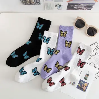 

Japanese Socks Women Kawaii Woman Socks happy Harajuku Femme Skateboard Korean Style Socks Girl Meias beautiful Sox Butterfly