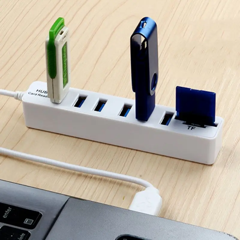 Высокоскоростной USB 2,0 концентратор комбинированный 6 портов расширитель Мульти USB разветвитель с SD/TF кард-ридер для ПК компьютер планшет аксессуары