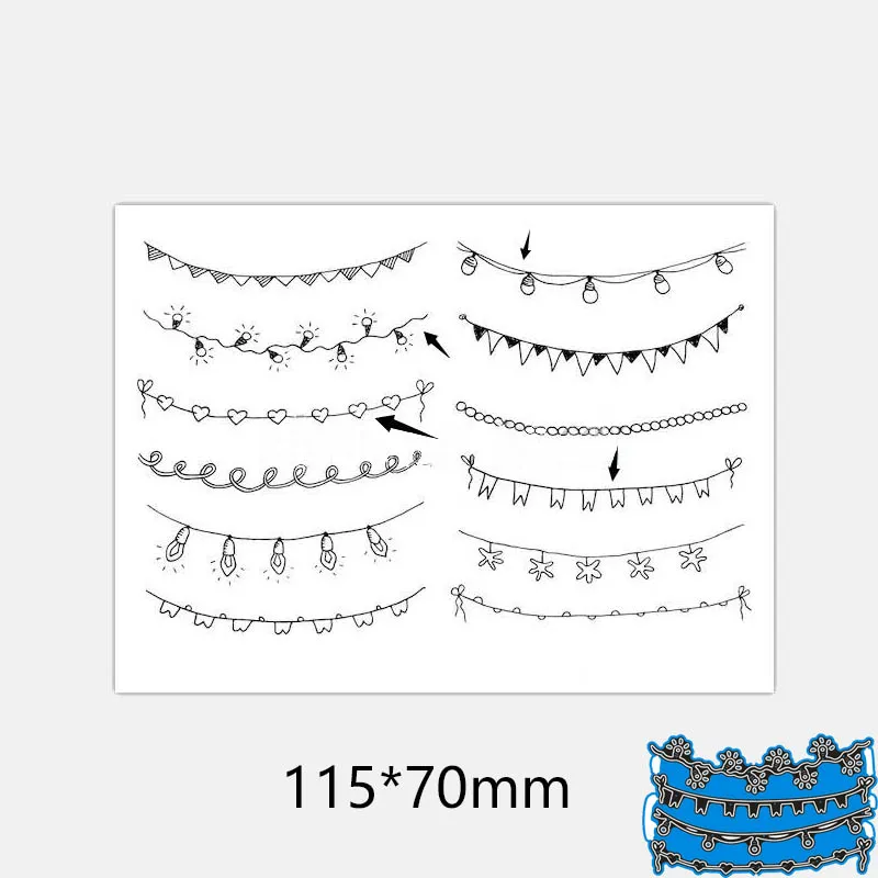 

New Hanging ornament Cutting Dies Stencil DIY Scrapbooking Photo Album Embossing Decorative Paper Card Craft 115*70mm