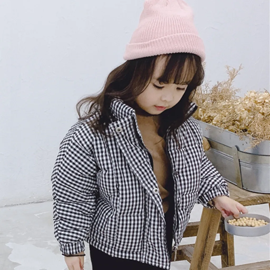 

Toddler Baby Kids Boys Girls Plaid Print Sweatershirt Knit Coat&Jackets Outfuts high quality dropshiping W1129