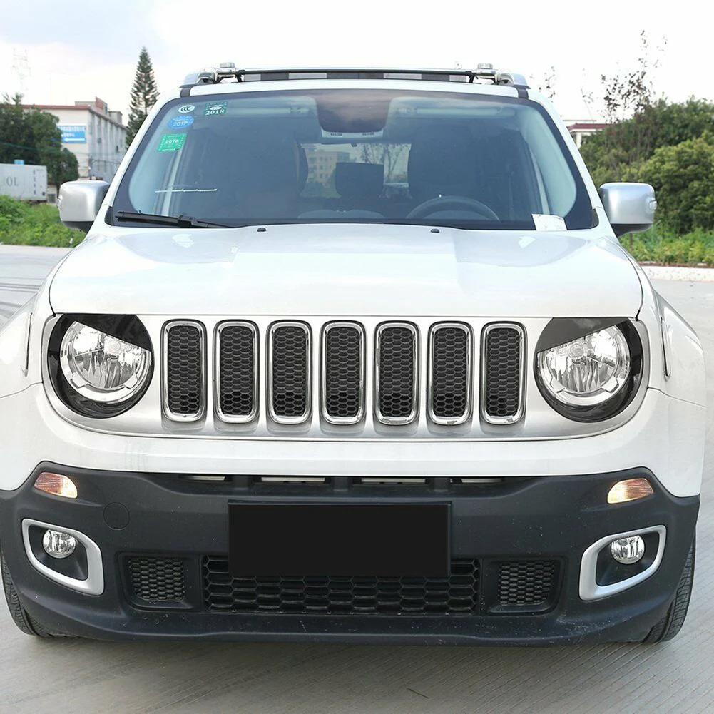 Передняя Решетка Вставка+ Angry Eyes фары Ободок Крышка для- Jeep Renegade