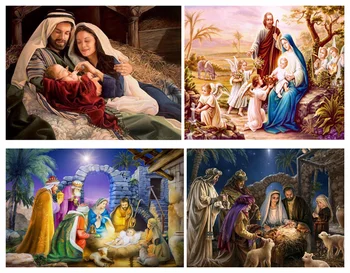 

Yikexin 5D Diamond Painting Full round Drill Religion Diamond Embroidery Angels Baby Cross Stitch Rhinestone Diamond Mosaic