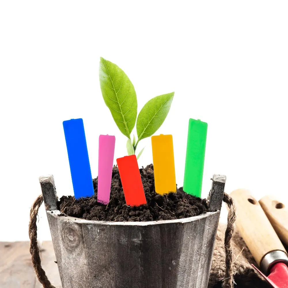 

50Pcs garden plant label plastic plant label nursery tag flowerpot nursery tag tray tag tool 5cm * 1cm 5 colors