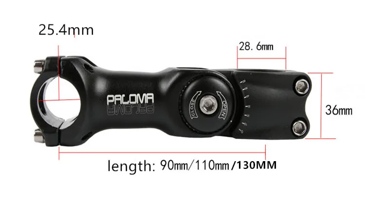 110mm length PALOMA регулируемый угол вынос руля Горная дорога велосипед стебель увеличение высоты MTB руль подъем высокий - Цвет: 110mm length