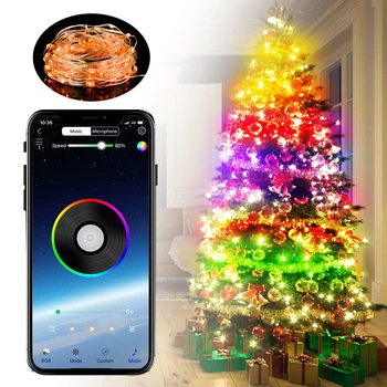 

5/10/20m Bluetooth Light String Mobile Phone APP Remote Control String Lights LED String Lights Christmas Tree Decoration