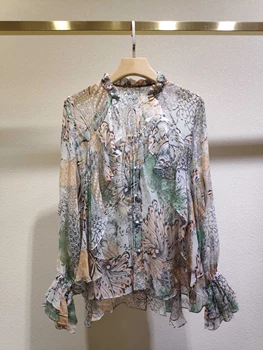 

LouLanQueen Women's Clothing 2020 Quality Casual Versatile Shirt Chiffon Blouse Womens Tops And Ladies Blouses Vintage Lace