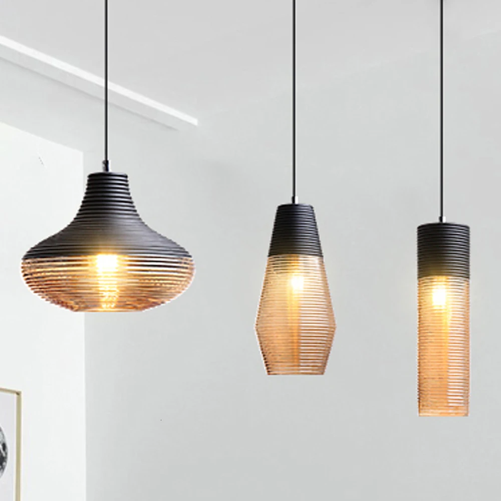 

26 22 16 33 10 36 D*h/d*h/d*h Black Metal Glass Hanging Pendant Light Hanging Lamp kitchen chandelier
