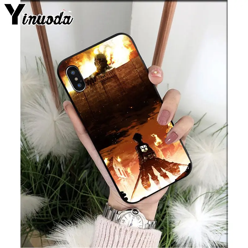Yinuoda аниме японский Атака Титанов ТПУ Мягкий силиконовый чехол для телефона Apple iPhone 8 7 6 6S Plus X XS MAX 5 5S SE XR - Цвет: A15