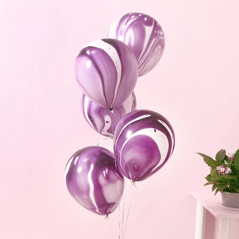 Purple 20 шт 12 дюймовые Агатовые мраморные воздушные шары, цветные латексные воздушные шары для детского дня рождения, украшения для детской свадебной вечеринки - Цвет: Purple