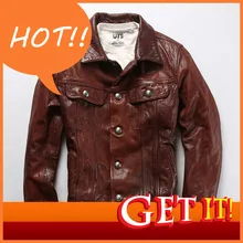 Быстрая, осенне-зимние куртки из натуральной кожи, мужские классические винтажные модные куртки из овечьей кожи, высококачественные теплые пальто