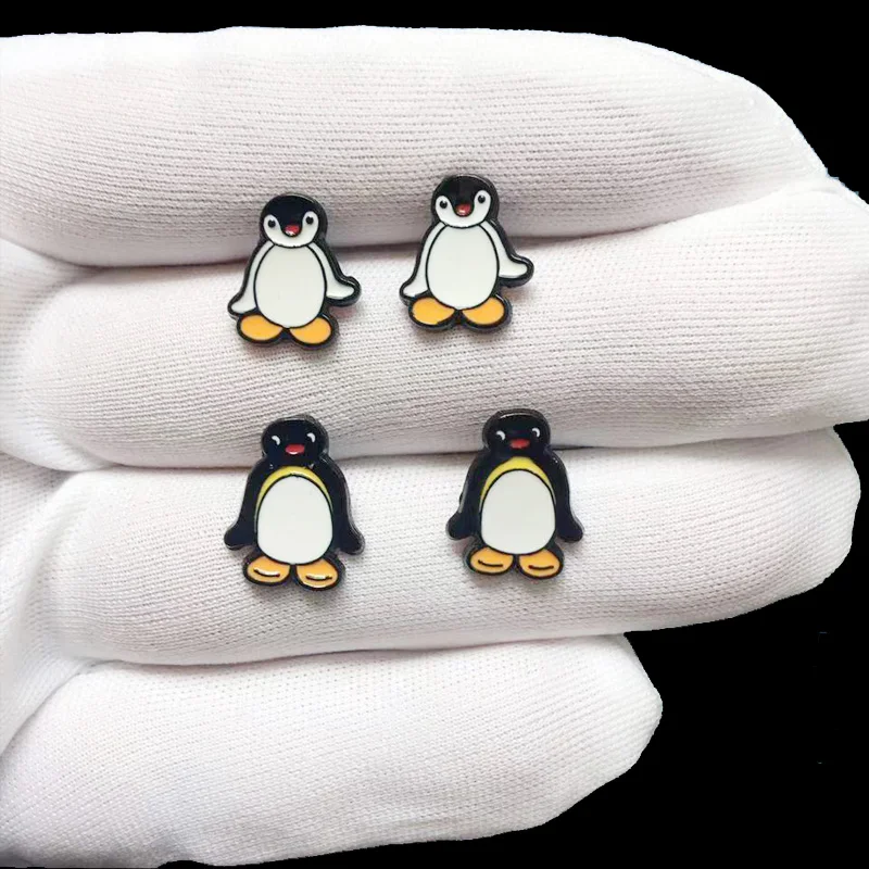 

2019 birthday Gift party Lovely Animal Enamel Clay Cartoon PINGU stud Earrings for women