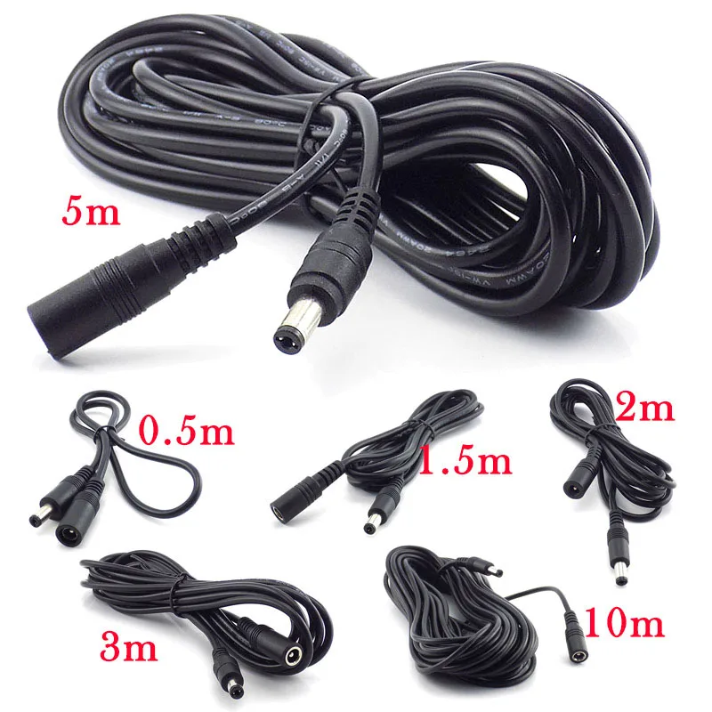 

12V Female to Male Plug DC Power Cable connector Extension extend cables Cord Adapter For CCTV Camera Power 5.5mmx2.1mm K09