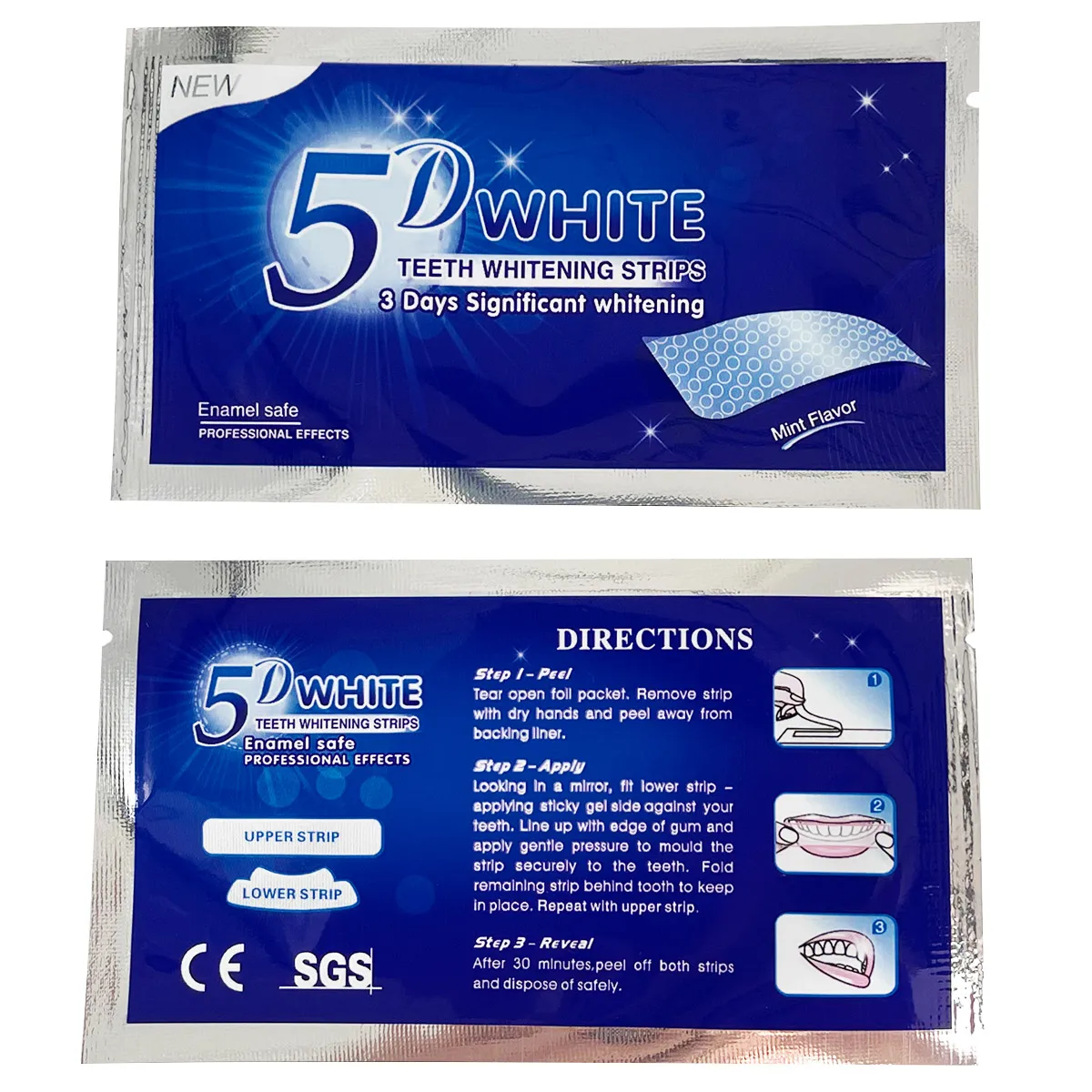 5D Gel Teeth Whitening Strips Dental kit for false Teeth Veneers teeth whitening kit,teeth whitening strips