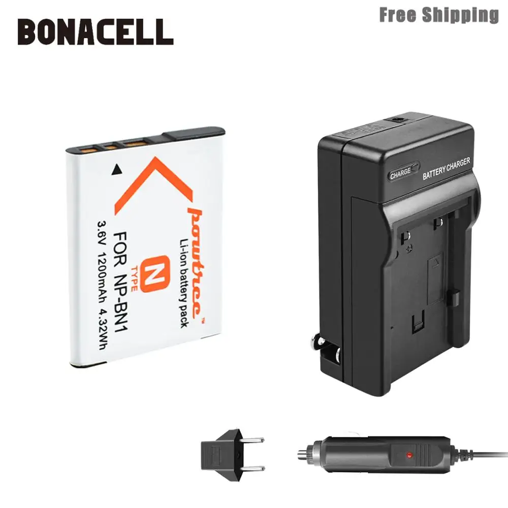 Bonacell 1200 мА/ч, NP-BN1 NP BN1 NPBN1 Камера Батарея+ Зарядное устройство для sony TX9 WX100 TX5 WX5C W620 W630 W670 TX100 L50 - Цвет: 1X Battery Charger