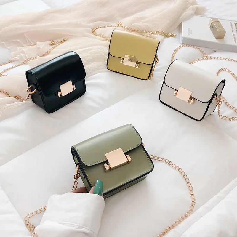 

Mini Small Bag Women's 2020 New Style Retro Fashion Small Square Bag Non-mainstream Bag Versatile Shoulder Bag with Chain