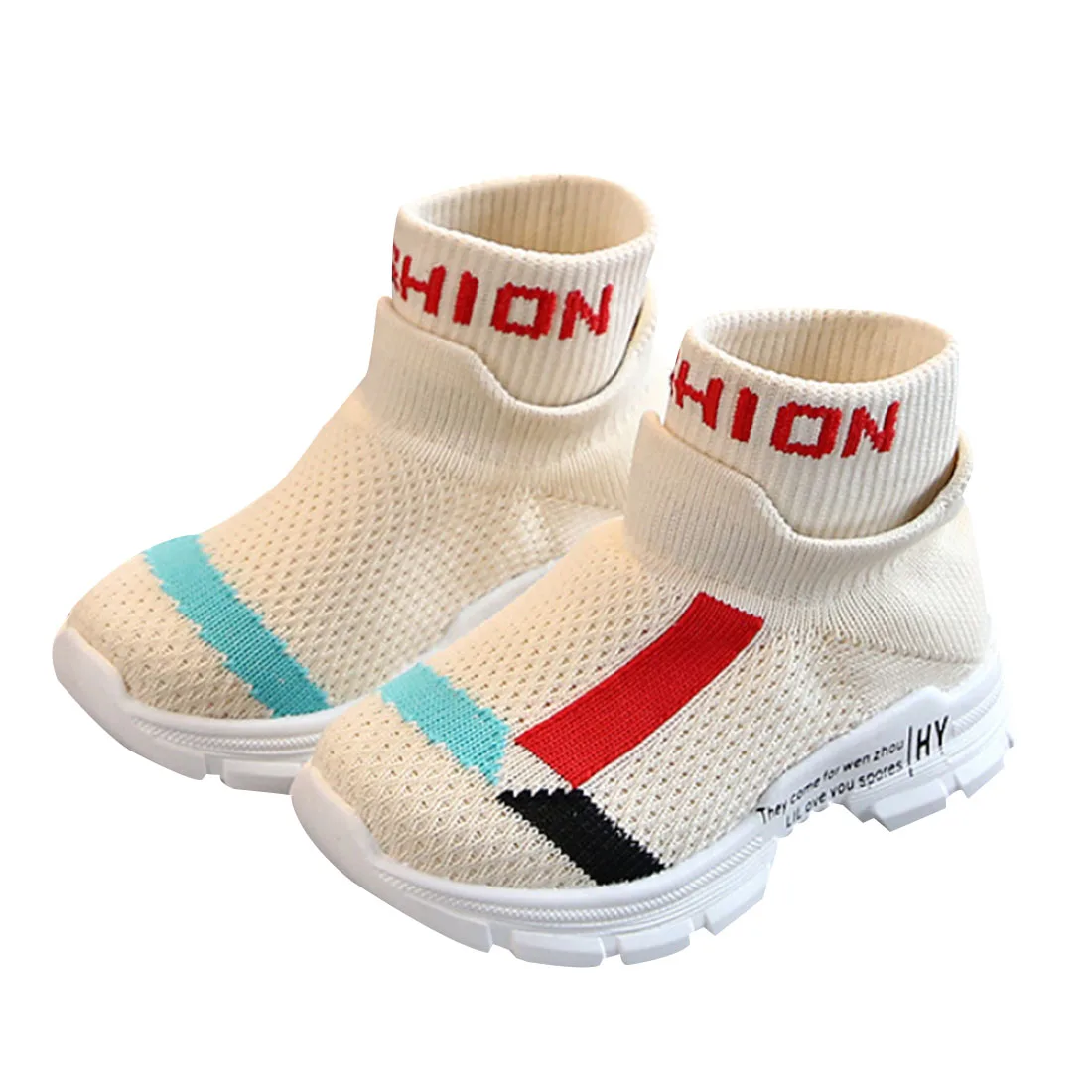 Baby Shoes Toddler Sneakers Breathable Soft Soled Casual Shoes Stretch Mesh Sport Run Sneakers Shoes - Цвет: Белый