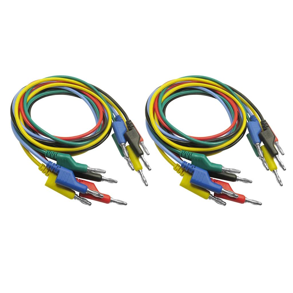 Dual 4mm Banana Plug Male Jack Silicone Test Cable 1Meter/39inch - Pack of 10