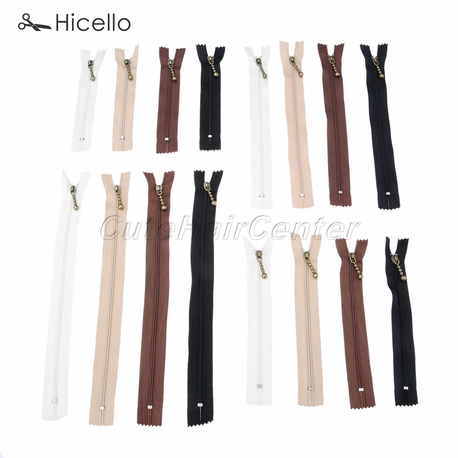 10pcs/8pcs Nylon Zippers 3# Metal 12cm/15cm/20cm/25cm DIY jacket Coat Bat Tent open end zipper Sewing Clothing Garment Hicello